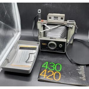 Vintage Polaroid 420 Automatic Land Camera with Manual & Case.